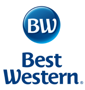 Best Western logo with a blue circle containing white "BW" letters above the words "Best Western" in bold blue font.